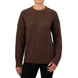 Streetwear Society Brown Cable Knit Crewneck Sweater SZ M